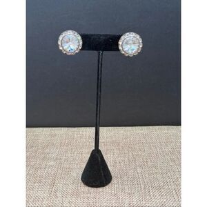 Large Crystal Statement Stud Earrings Round Rhinestone Posts